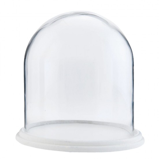 Flot Glas kuppel med Hvid bund H23cm