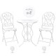 Cafebord i metal med stole Cafebord i metal med stole