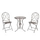 Cafebord med 2 stole i sort jern Cafebord med 2 stole i sort jern