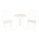 Cafebord med stole i hvid jern Cafebord med stole i hvid jern