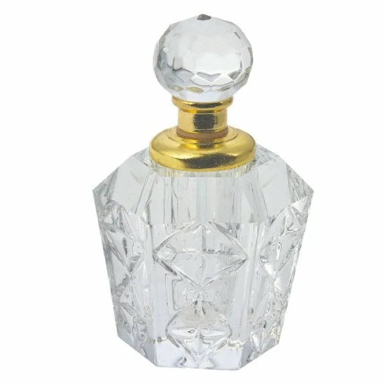 Menagerry Arv besøgende Parfume flakon med guld 4 cm Glas