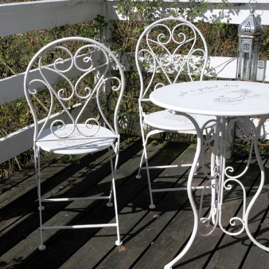 Cafebord i metal med stole