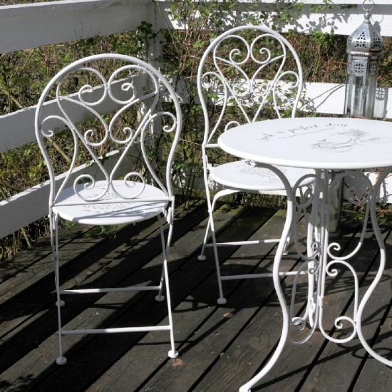 Cafebord i metal med stole Cafebord i metal med stole