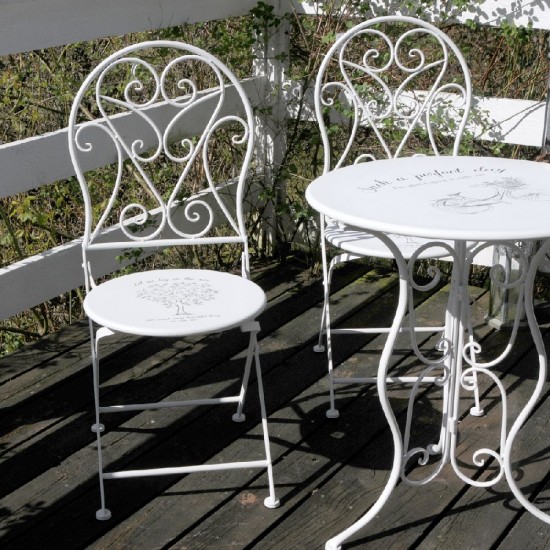 Cafebord i metal med stole Cafebord i metal med stole