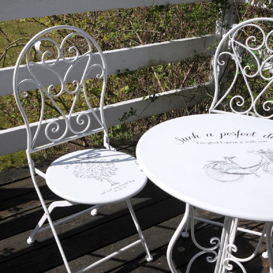 Cafebord i metal med stole Cafebord i metal med stole