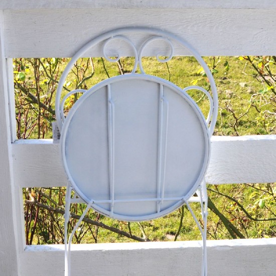 Cafebord med 2 stole Hvid metal