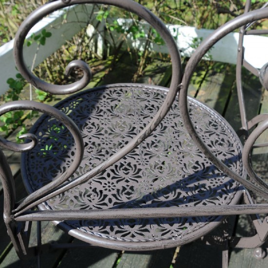 Cafebord med 2 stole i sort jern Ø60cm