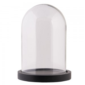 Glas kuppel H17cm Sort bund Glas kuppel H17cm Sort bund