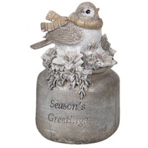 Sød fugl med besked Season greetings H10cm Sød fugl med besked Season greetings H10cm