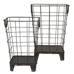 Kurv i sort metal 25x25cm H38cm Kurv i sort metal 25x25cm H38cm