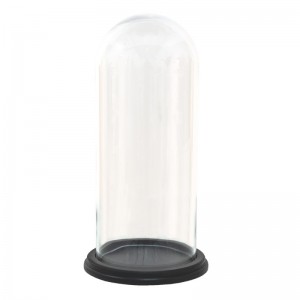 Glas kuppel med sort bund H25cm Glas kuppel med sort bund H25cm