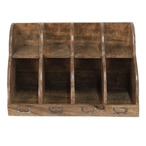 Kasse med 4 rum brun 40*22*23 cm Kasse med 4 rum brun 40*22*23 cm