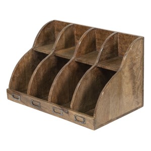 Kasse med 4 rum brun 40*22*23 cm Kasse med 4 rum brun 40*22*23 cm