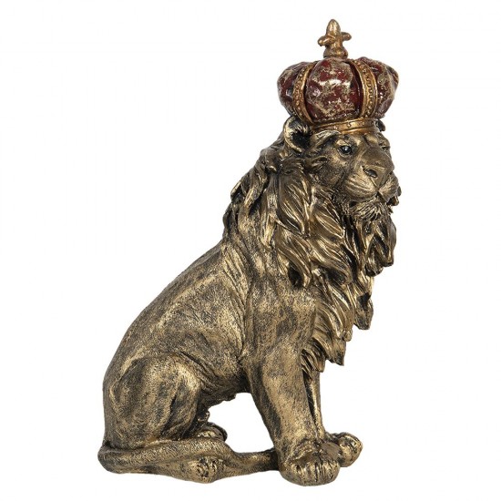 Løve figur H38cm guldfarvet