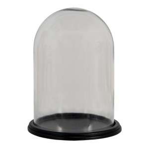 Glas kuppel med sort bund H29 cm Glas kuppel med sort bund H29 cm