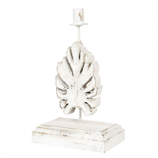 Bordlampe i patineret træ Leaf 54cm 