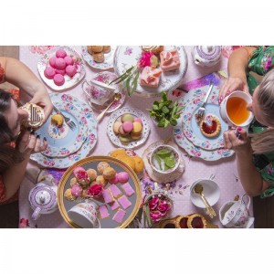 Borddug pink med roser 150*250 cm Borddug pink med roser 150*250 cm