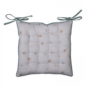 Hynde til stol hvid med grøn kant 40*40 cm Hynde til stol hvid med grøn kant 40*40 cm