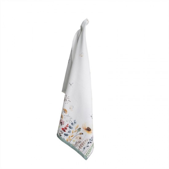 Viskestykke hvid med grøn kant 50*71 cm Viskestykke hvid med grøn kant 50*71 cm