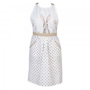 Forklæde med Hare 70*85 cm Bomuld