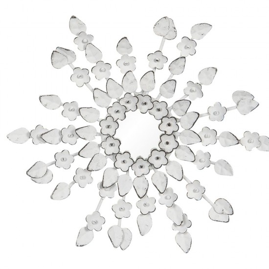 Sol Spejl hvidt jern Ø27cm