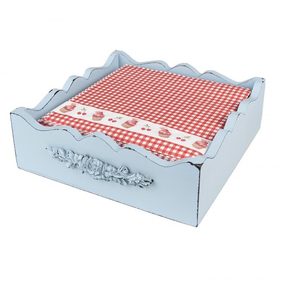 Servietter rød-hvid tern med cupcakes og kirsebær 33x33cm pakke a 20stk