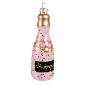 Champagneflaske til ophæng Lyserød H12cm Champagneflaske til ophæng Lyserød H12cm