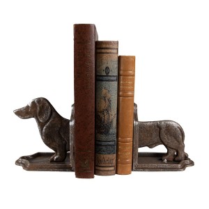 Bogstøtter med hund 23x8x13 cm Brunt metal Bogstøtter med hund 23x8x13 cm Brunt metal