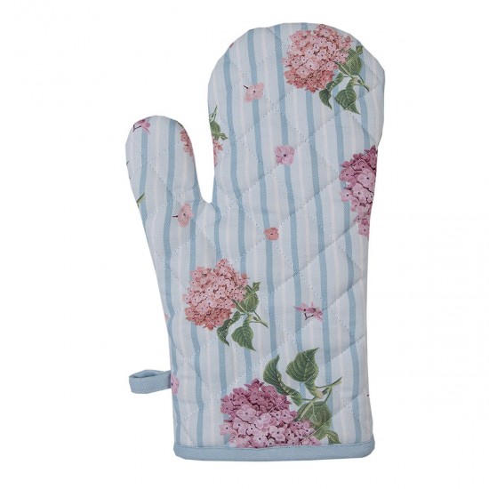 Grydelap - Grill handske Blå med blomst