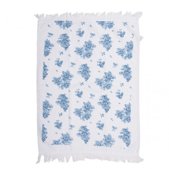 Gæste håndklæde hvid-blå 40x66 cm