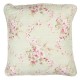 Pudebetræk lysegrønt med lyserøde blomster 50x50cm 