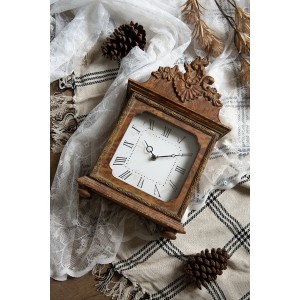 Kamin ur i træ med romertal H44cm Kamin ur i træ med romertal H44cm