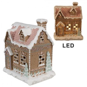 Brunkagehus med LED H16cm Brunkagehus med LED H16cm