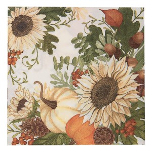 Servietter med blomster papir 33cm pk med 20 stk Servietter med blomster papir 33cm pk med 20 stk