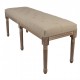 Bænk med 5 ben Brun træ tekstil med knapper B122cm