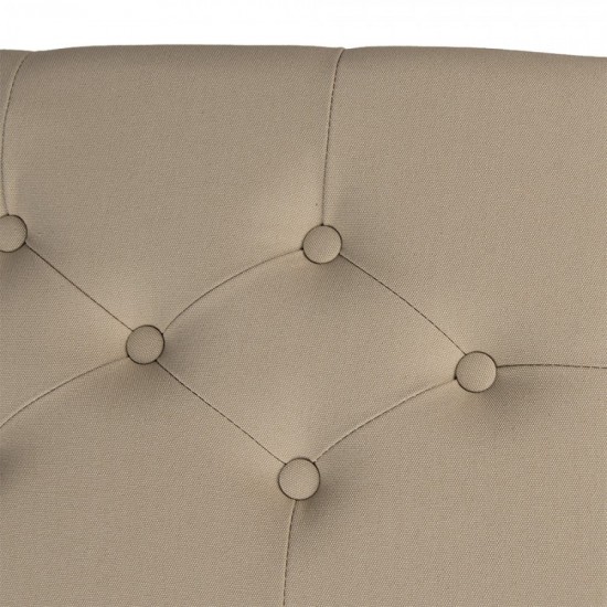 Bænk med 5 ben Brun træ tekstil med knapper B122cm