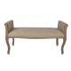 Bænk med armlæn Brun træ med tekstil B113cm