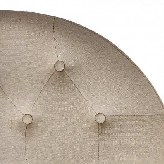 Bænk med runde sider Brun træ med tekstil  B125cm