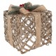 Gave med LED Guldfarvet H30cm Gave med LED Guldfarvet H30cm