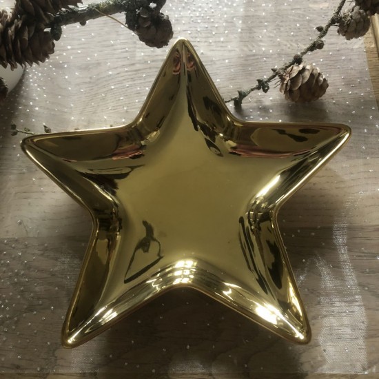 Fad Stjerne i guld Ø16cm 