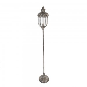 Gulvlampe patineret sølv - H140cm Gulvlampe patineret sølv - H140cm
