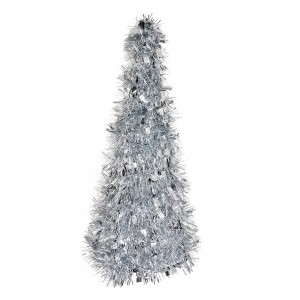 Juletræ i tinsel sølv 16x38 cm Juletræ i tinsel sølv 16x38 cm