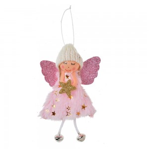 Dekorativ engel til ophæng lyserød H15cm Dekorativ engel til ophæng lyserød H15cm