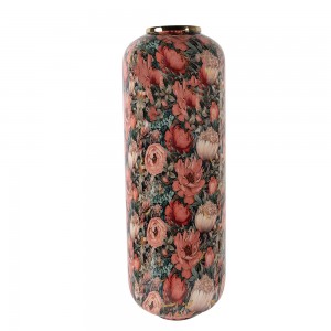 Høj vase Grøn-Pink Metal Ø25xH70 cm