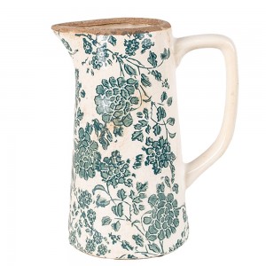 Kande med blomster H20cm beige Kande med blomster H20cm beige