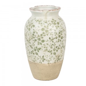 Vase med grønne blomster H37 cm Vase med grønne blomster H37 cm