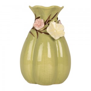 Vase med blomster Ø14xH21 cm