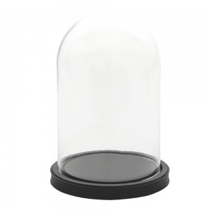 Glas kuppel Ø17xH25cm sort bund Glas kuppel Ø17xH25cm sort bund