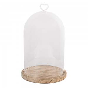 Glaskuppel med hjerte i top Ø17xH27 m