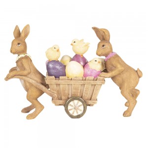 Dekorationskaniner med vogn 21x6x14 cm Dekorationskaniner med vogn 21x6x14 cm
